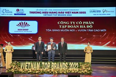 Tập đoàn Hà Đô vinh dự nhận thưởng Thương hiệu hàng đầu Việt Nam 2022