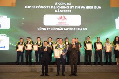 Tập đoàn Hà Đô được vinh danh Top 50 Công ty Đại chúng uy tín và hiệu quả năm 2023