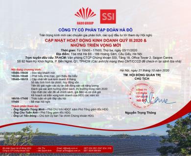 Thư mời hội nghị chuyên gia phân tích ngày 03/11/2020