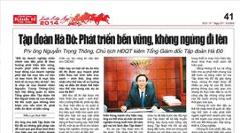 Ông Nguyễn Trọng Thông - Chủ tịch HĐQT kiêm TGĐ Tập đoàn Hà Đô trả lời phỏng vấn trên số báo xuân - Thời báo kinh tế Việt Nam