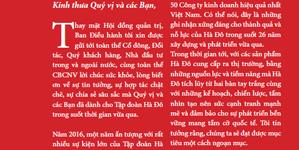  Thư ngỏ của Chủ tịch HĐQT Nguyễn Trọng Thông nhân kỷ niệm 26 năm ngày thành lập Tập đoàn Hà Đô