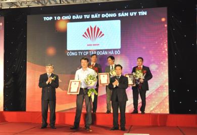 Tập đoàn Hà ĐÔ nhận giải TOP 10 Chủ đầu tư Bất động sản uy tín 2016